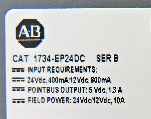 Allen-Bradley 1734-EP24DC Point I/O Extension Power Module SER B DIN Mount