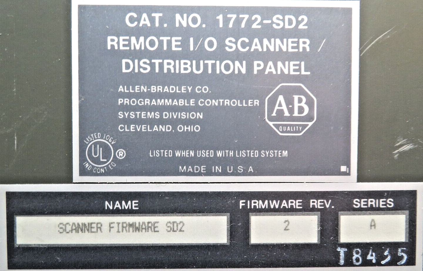 Allen-Bradley 1772-SD2 PLC-2 Remote I/O Scanner/Distribution Panel