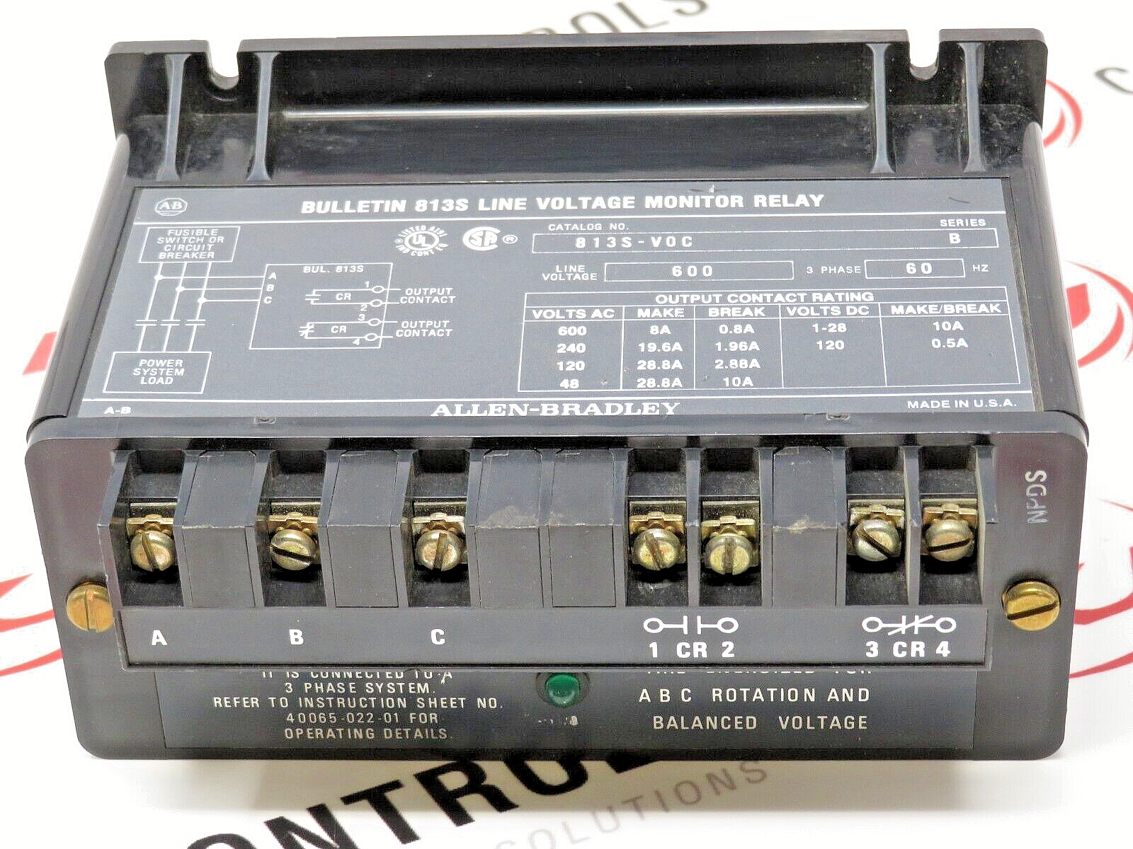 Allen-Bradley 813S-VOC Line Voltage Monitor Relay