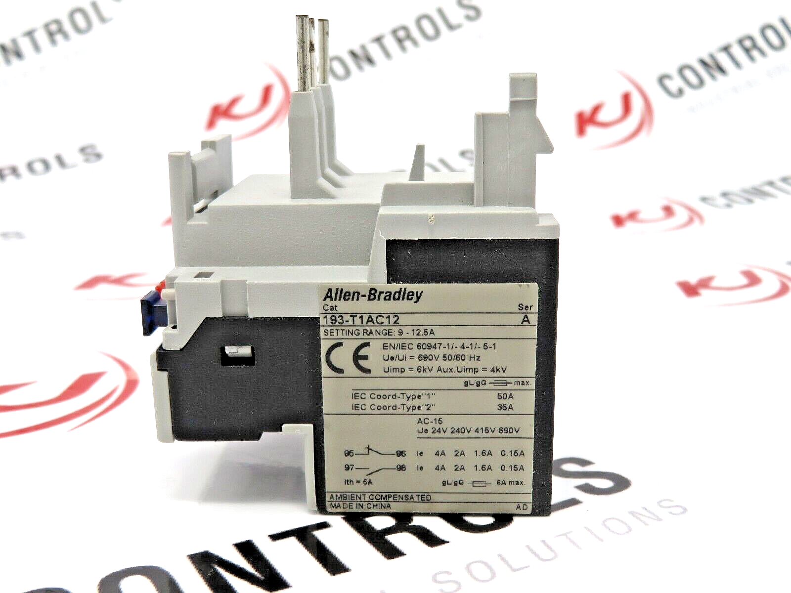 Allen-Bradley 193-T1AC12 Thermal Overload Relay 9 to 12.5 AMP Setting Range