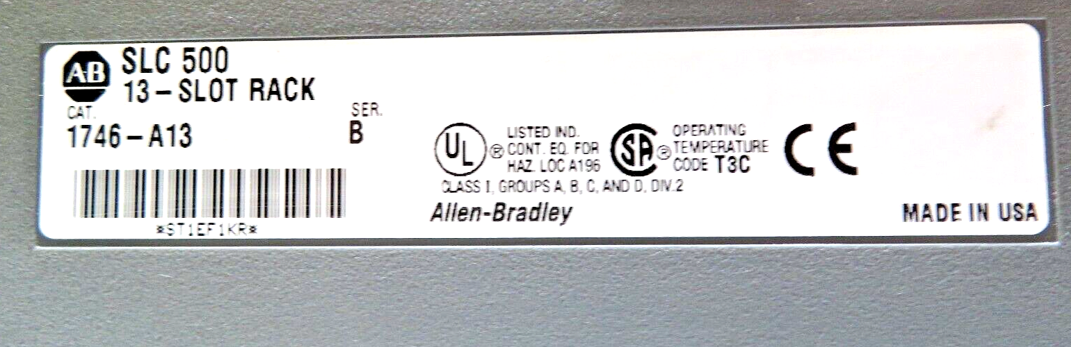 Allen-Bradley SLC 500 1746-A13 13-Slot Rack Modular Chassis