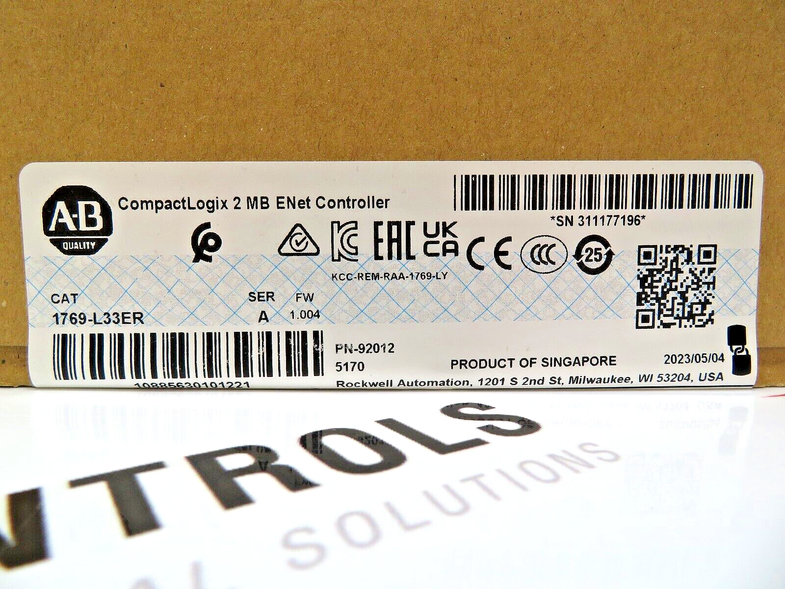 Allen-Bradley 1769-L33ER CompactLogix 2MB ENet Controller