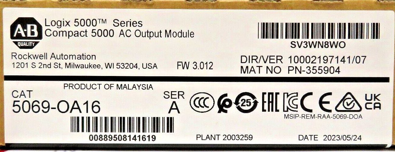Allen-Bradley 5069-OA16 Series A Logix 5000 Compact 5000 AC Output Module