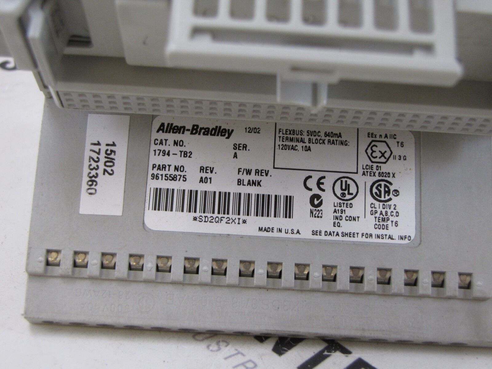 Allen-Bradley 1794-TB2 Terminal Base 2 Wire Screw Termination FLEX I/O