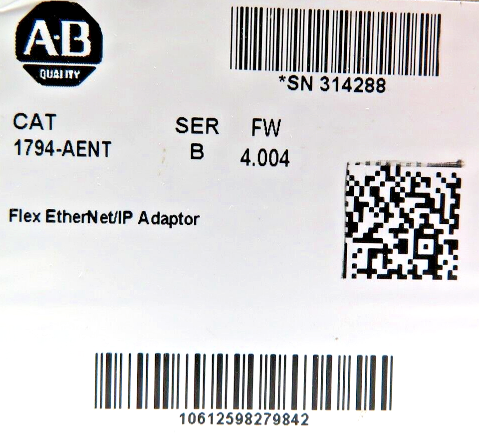 Allen-Bradley 1794-AENT FLEX I/O Ethernet/IP 10/100 Mbps Communication Adaptor