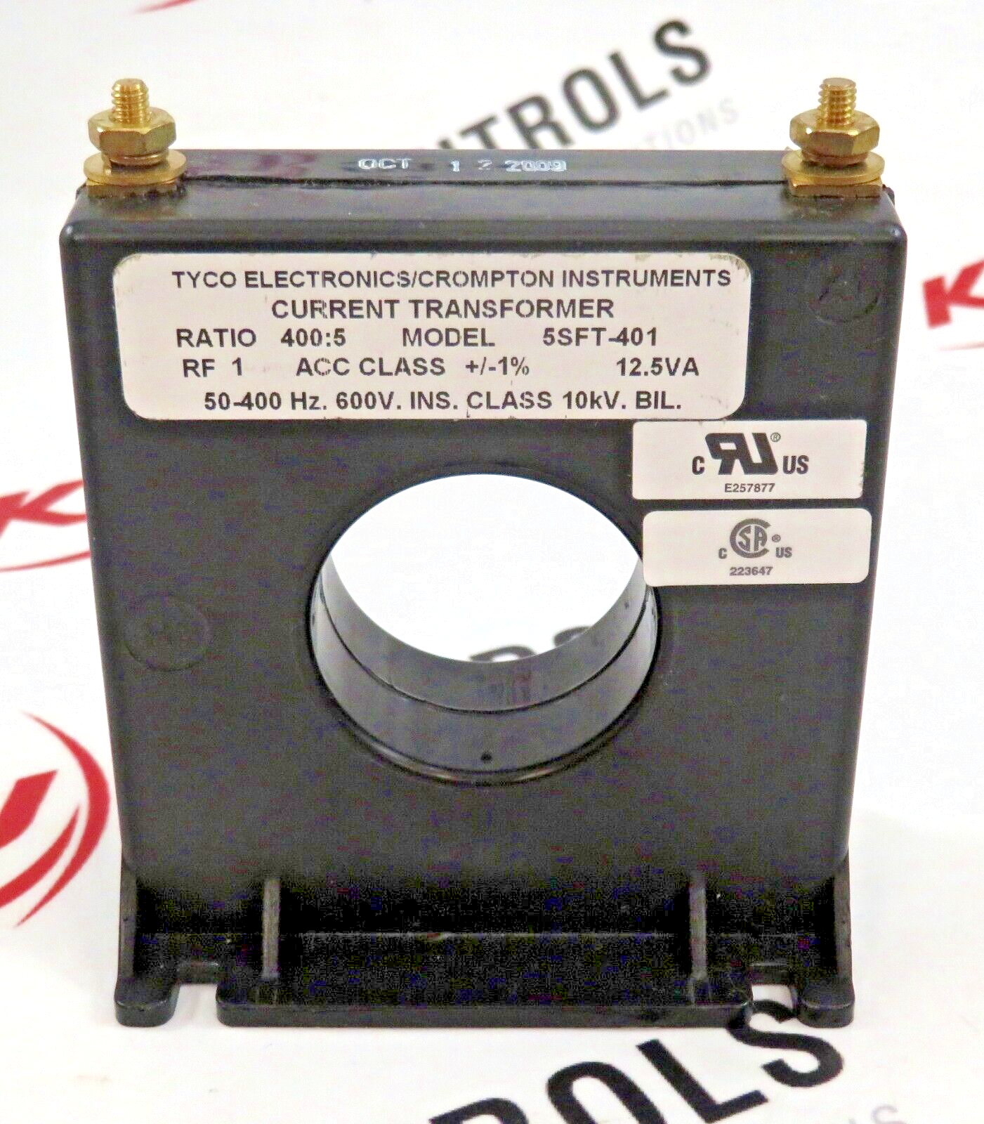 Tyco Electronics / Crompton Instruments Current Transformer 5SFT-401 Ratio 400:5