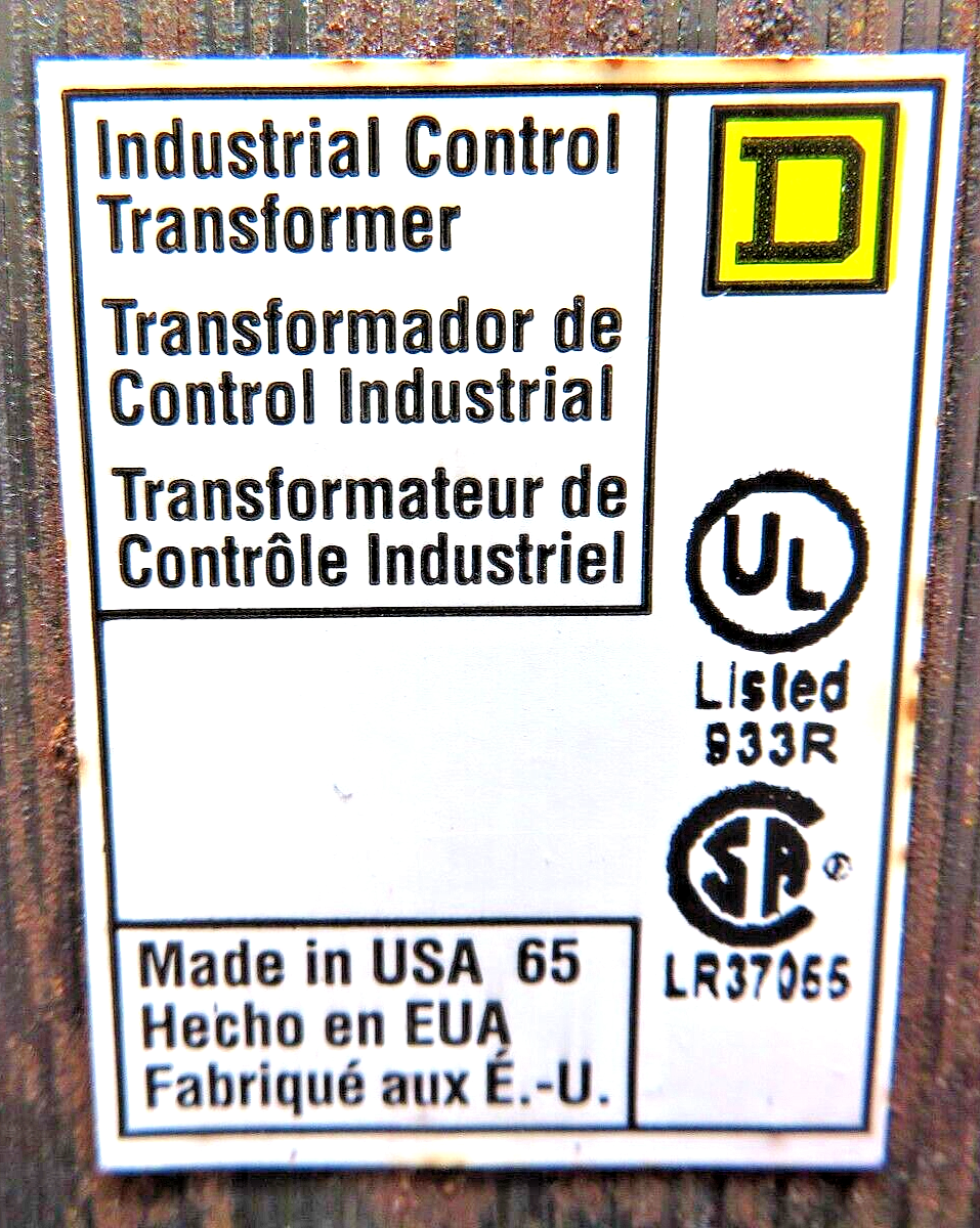 Schneider Electric Square D 9070EL3D5 Industrial Control Transformer