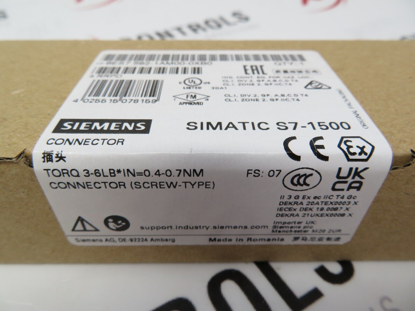 Siemens 6ES7592-1AM00-0XB0 Simatic S7-1500 40 Pole Front Connector