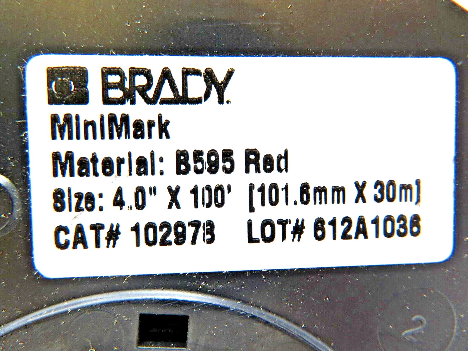 Brady 102978 Red B595 4.0 Inch X (Length Unknown) Label Cartridge Y1133148