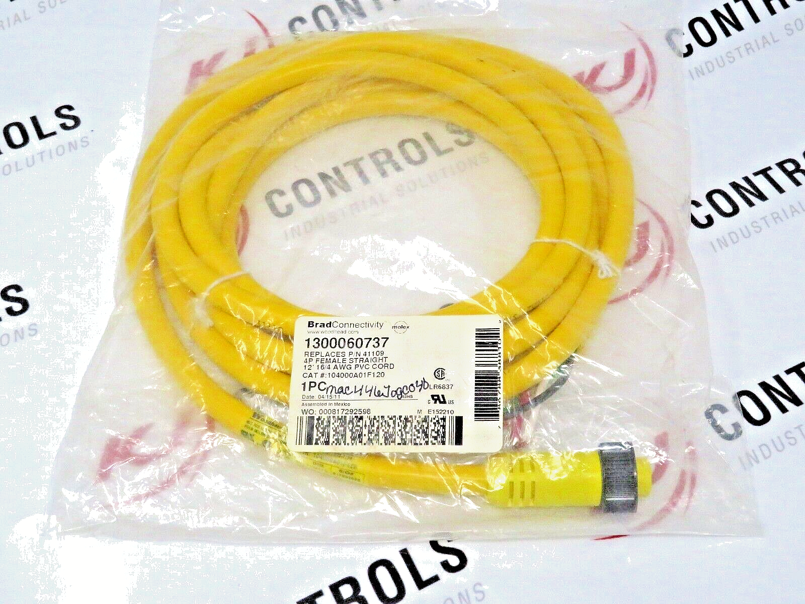 Brad Harrison 104000A01F120 Mini-Change A-Size Single Ended (F) to Pigtail Cord