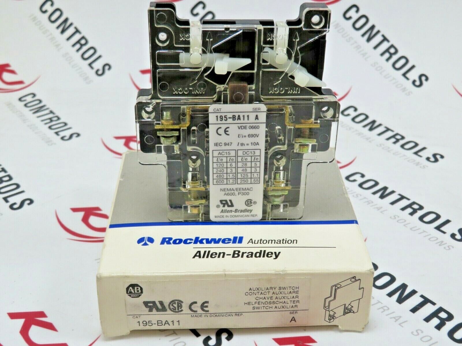 Allen-Bradley 195-BA11 Auxiliary Contact 10A 660V 1NO/1NC