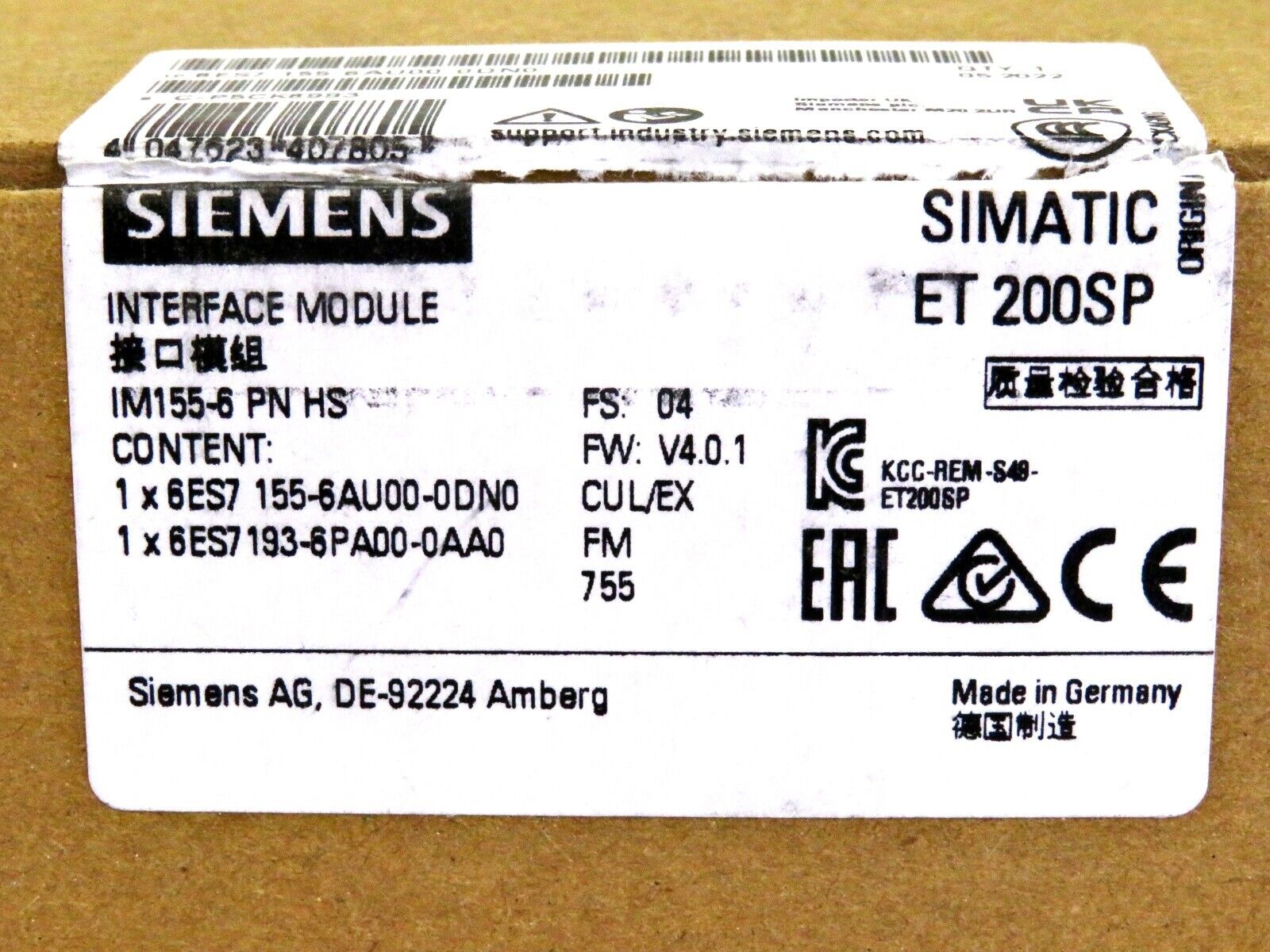 Siemens Interface Module 6ES7155-6AU00-0DN0 Simatic ET 200SP