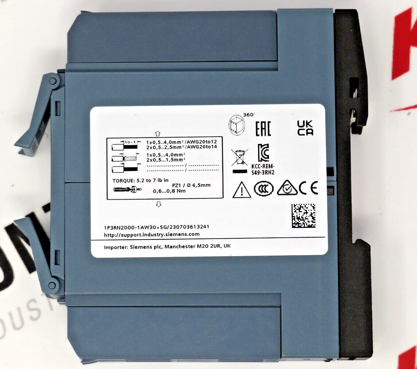 Siemens 3RN2000-1AW30 Thermistor Motor Protection Relay