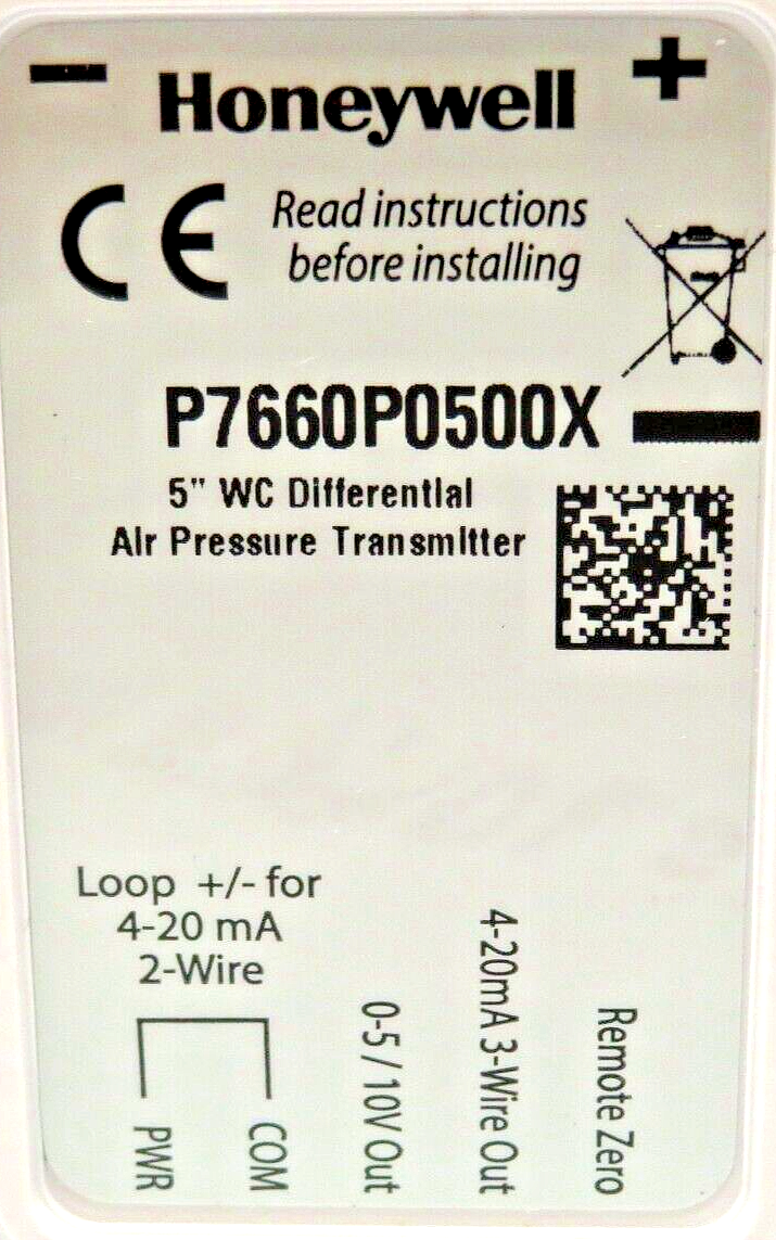 Honeywell P7660P0500X Dry Pressure Sensor With Uni/bi-directional Modes