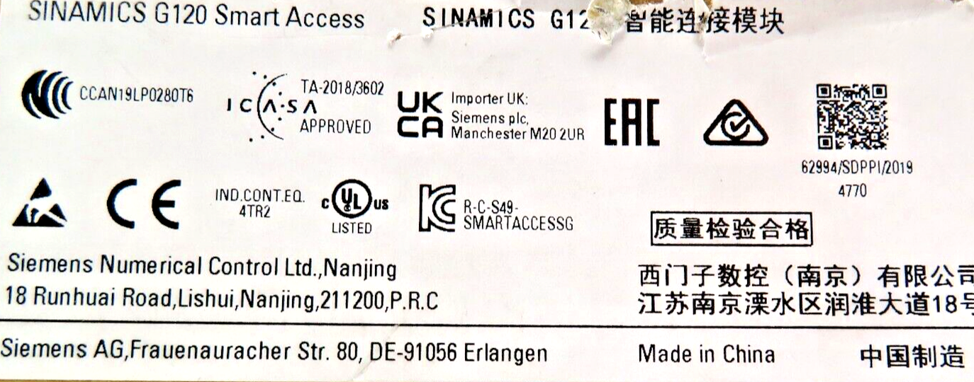 Siemens 6SL3255-0AA00-5AA0 SINAMICS G120 Web Server Module