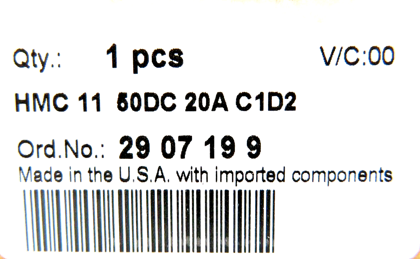 Phoenix Contact HMC 11 50DC 20A C1D2 2907199 20A Supplemental Circuit Protector