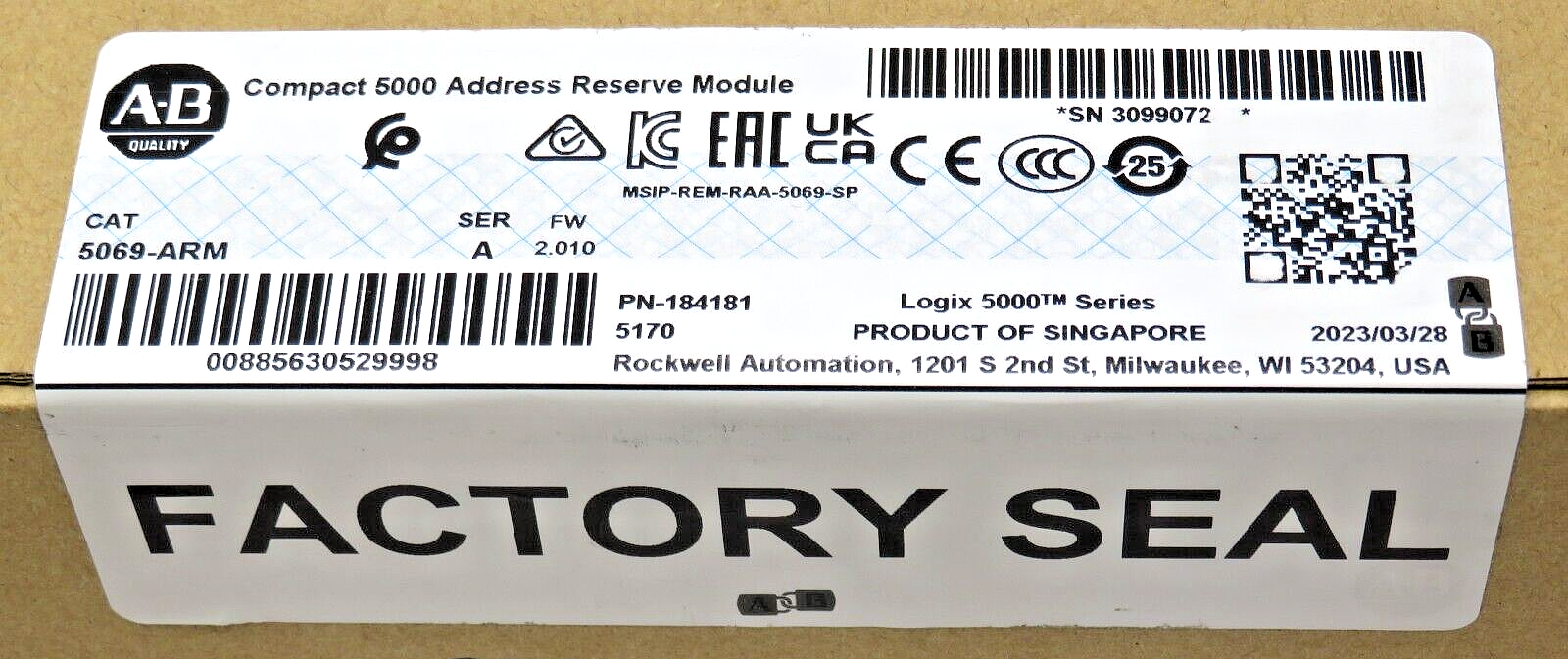 Allen-Bradley 5069-ARM Compact 5000 Address Reserve Module