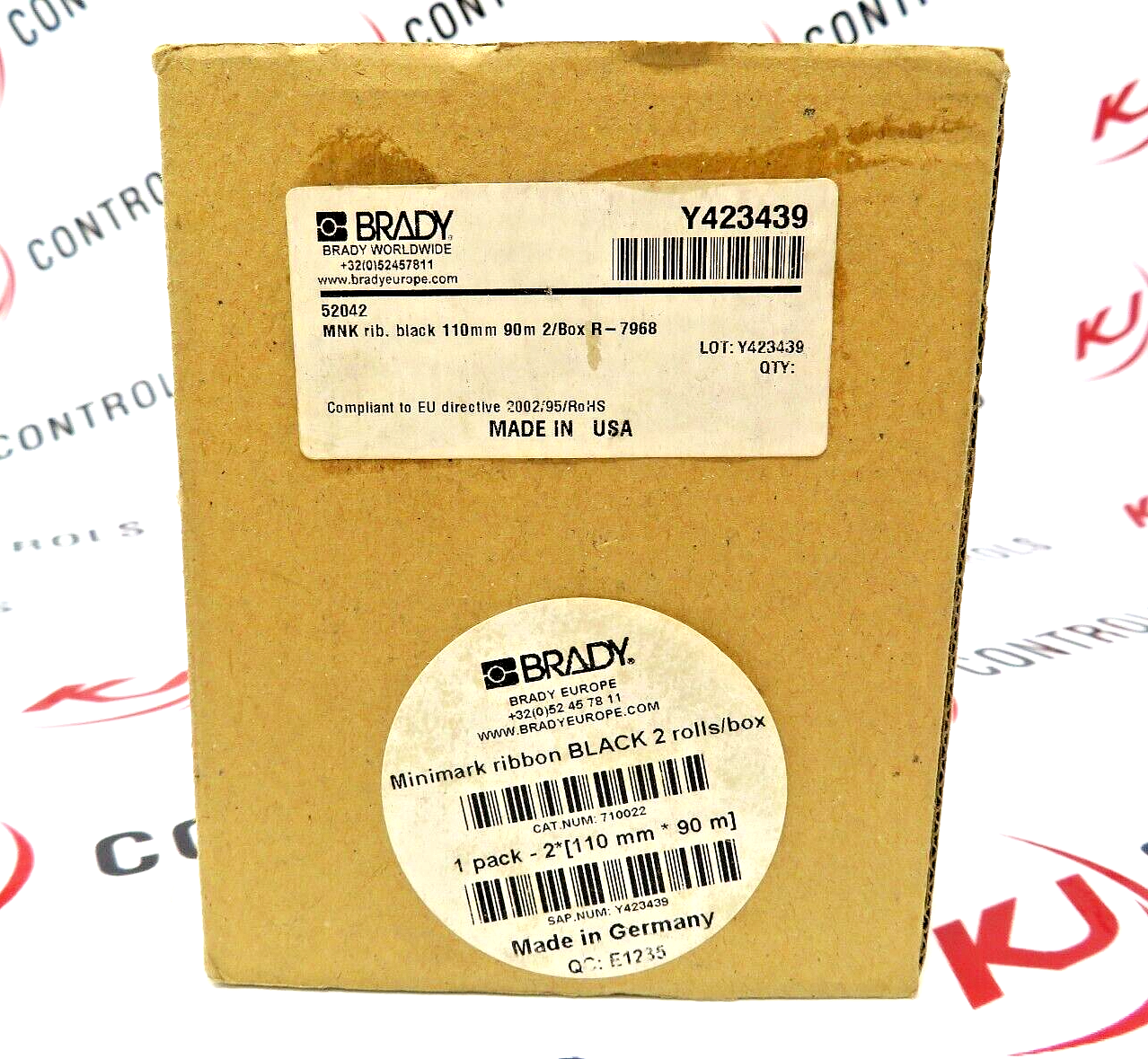 Brady 52042 MiniMark 110MM X 90M Black IND. Label Printer Ribbon (Pack of 2)