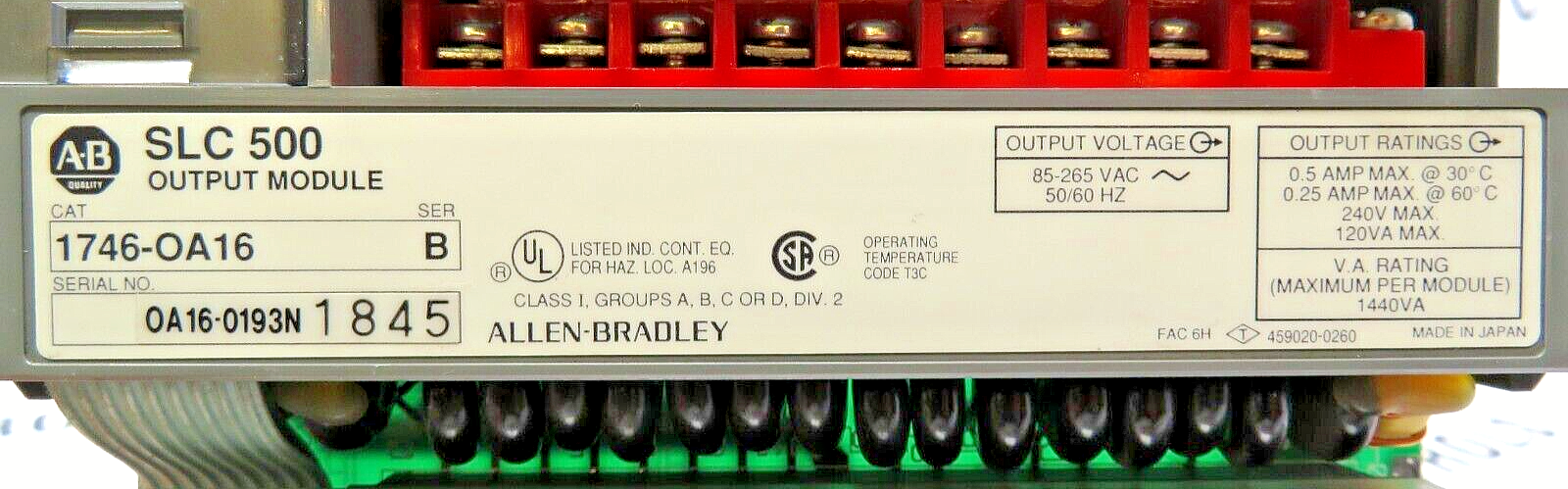 Allen-Bradley 1746-OA16 SLC 500 Digital AC Output Module Series B/C/D