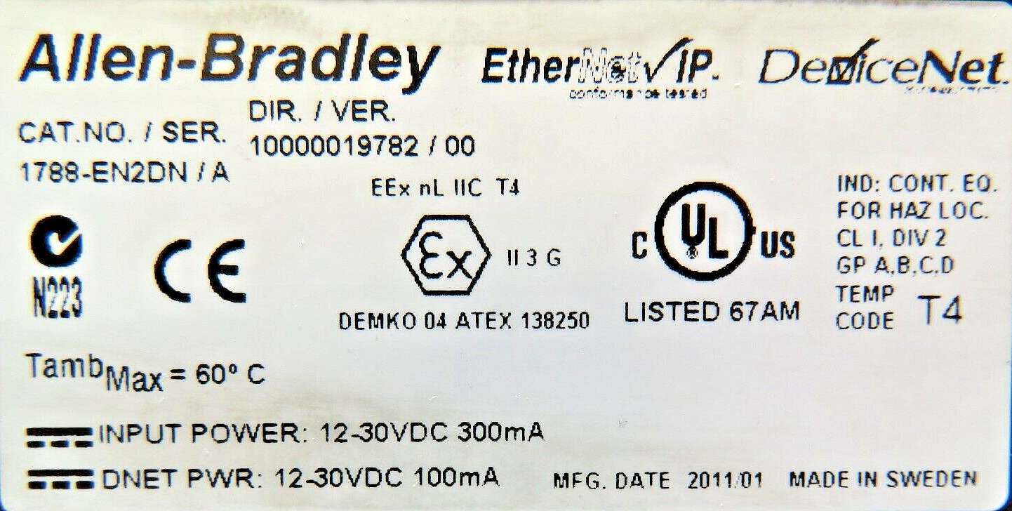 Allen-Bradley 1788-EN2DN EtherNet/IP-to-DeviceNet Linking Device